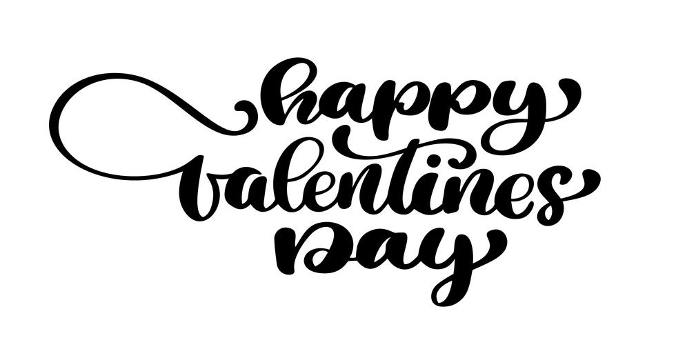 Happy Valentines Day typografie poster met handgeschreven kalligrafie tekst, geïsoleerd op een witte achtergrond. Vector illustratie. Leuke penseelinkt typografie voor foto-overlays, t-shirt print, flyer, posterontwerp