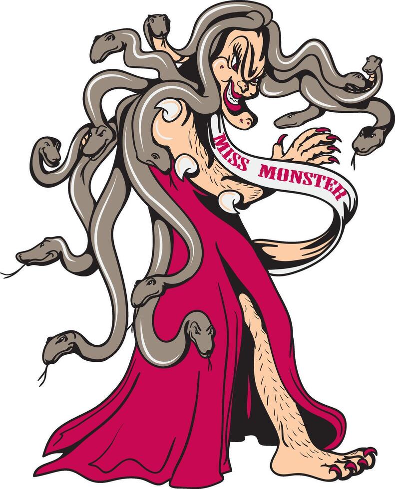 oud monster kunst vector