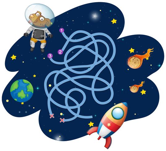 Honden astronaut game sjabloon vector