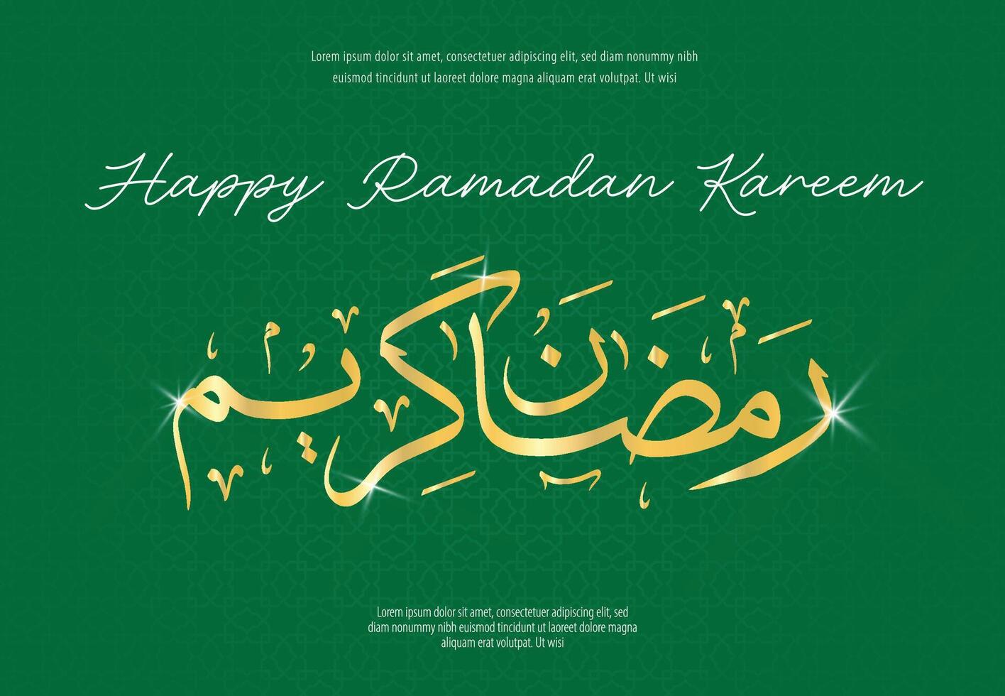 Ramadan kareem kalligrafie, Islamitisch groet met Arabisch brieven en meetkundig patroon vector illustratie Aan zwart achtergrond, Ramadhan mubarak