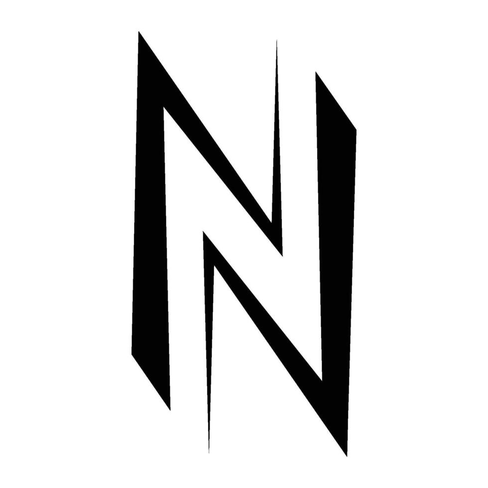 brief n logo icoon vector
