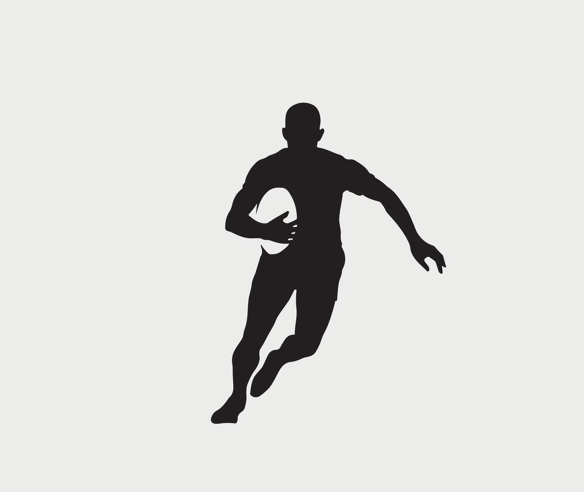 silhouet van rugby vector illustratie Aan een wit achtergrond