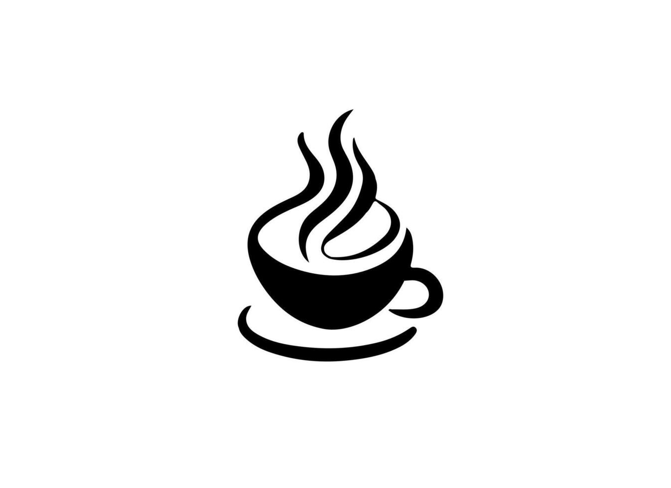 kop van koffie silhouet vector illustratie Aan een wit achtergrond