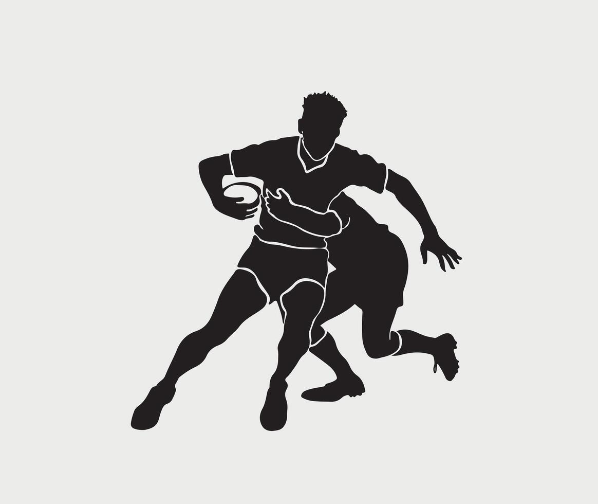 silhouet van rugby vector illustratie Aan een wit achtergrond
