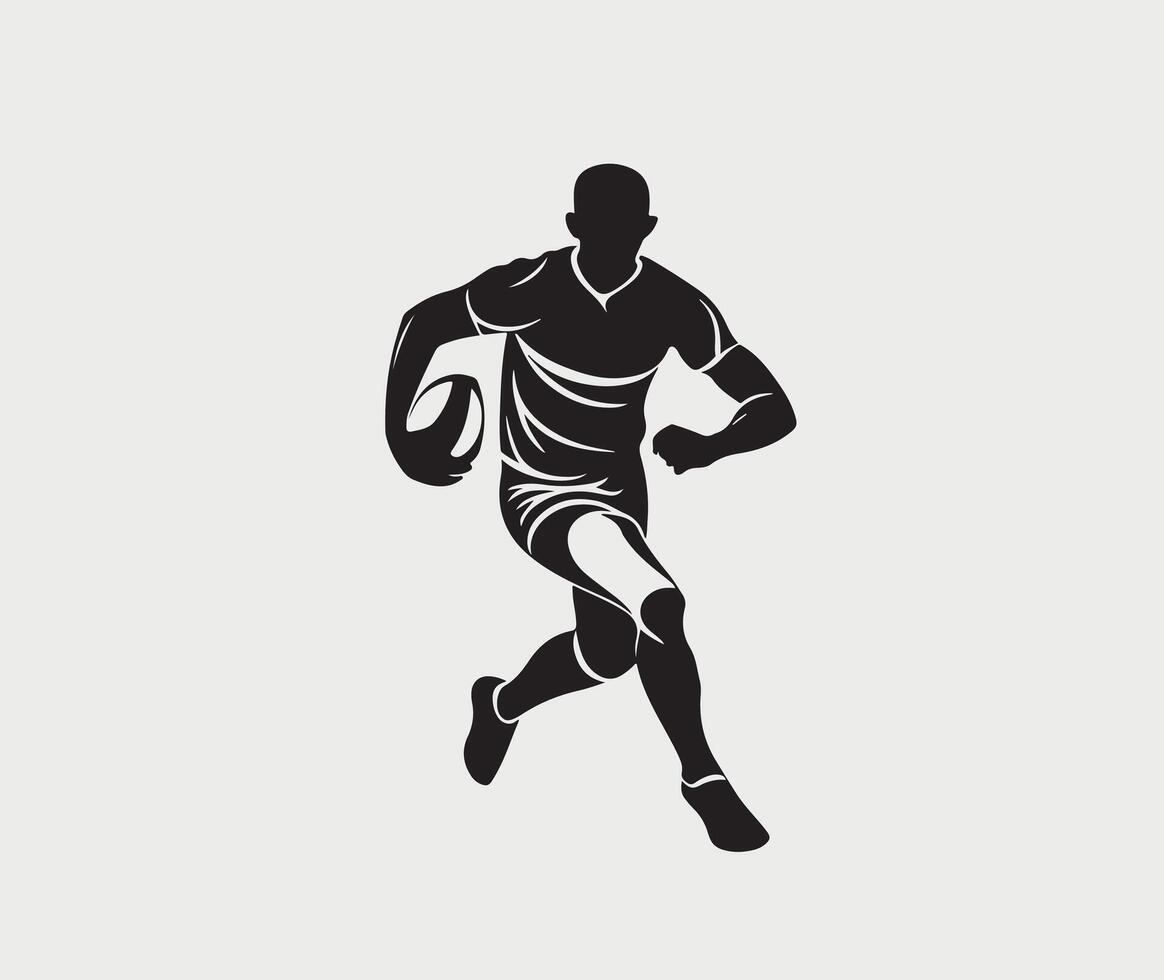 silhouet van rugby vector illustratie Aan een wit achtergrond