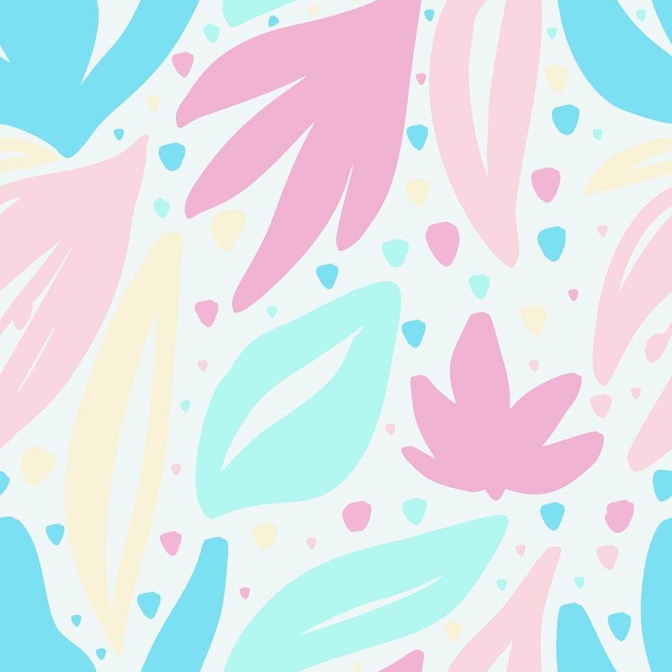 abstract pastel bloemen hand- getrokken naadloos patroon vector