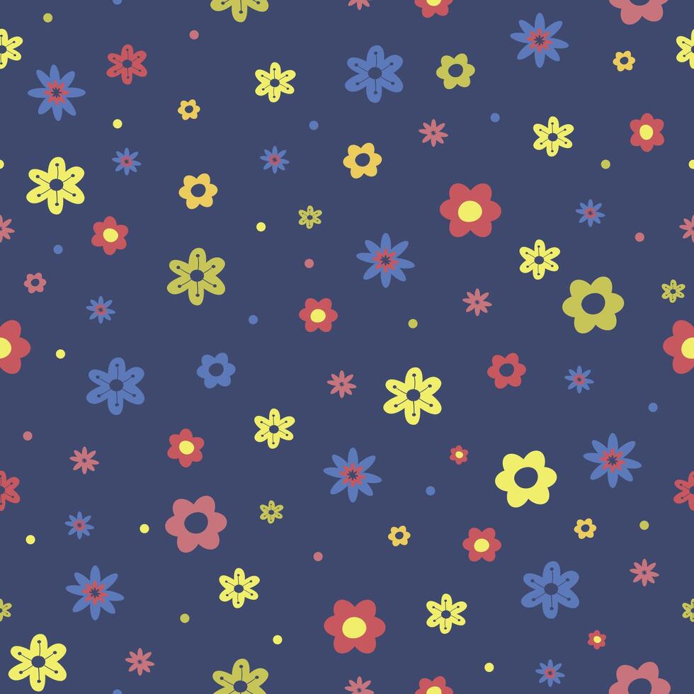 kleurrijk en helder bloemen zomer naadloos patroon. bloemen voorjaar vector illustratie