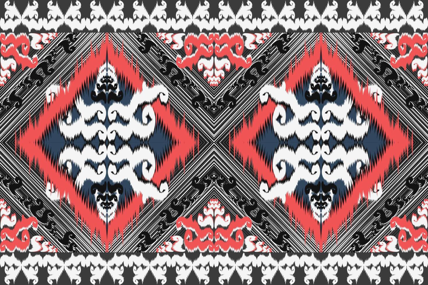 abstract tribal ikat kleding stof patroon gemaakt van Aziatisch meetkundig vormen. vector