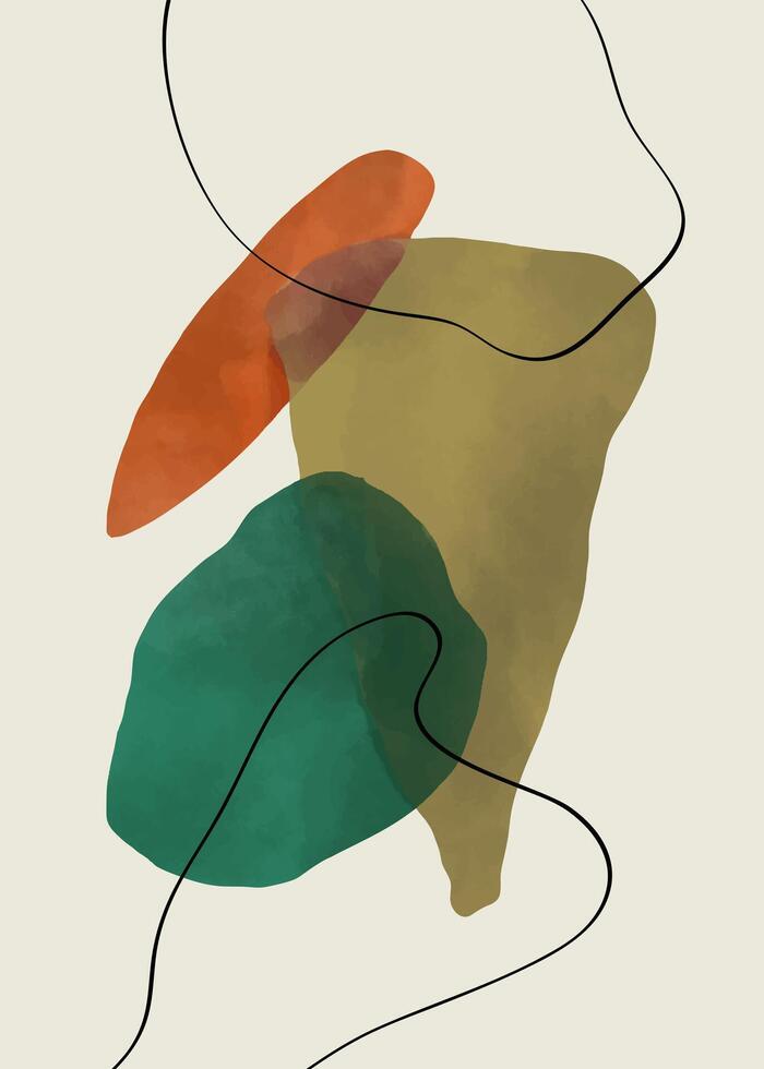 abstract hedendaags modern trendy. creatief minimalistische hand- geschilderd illustraties voor muur decoratie, ansichtkaart of brochure vector