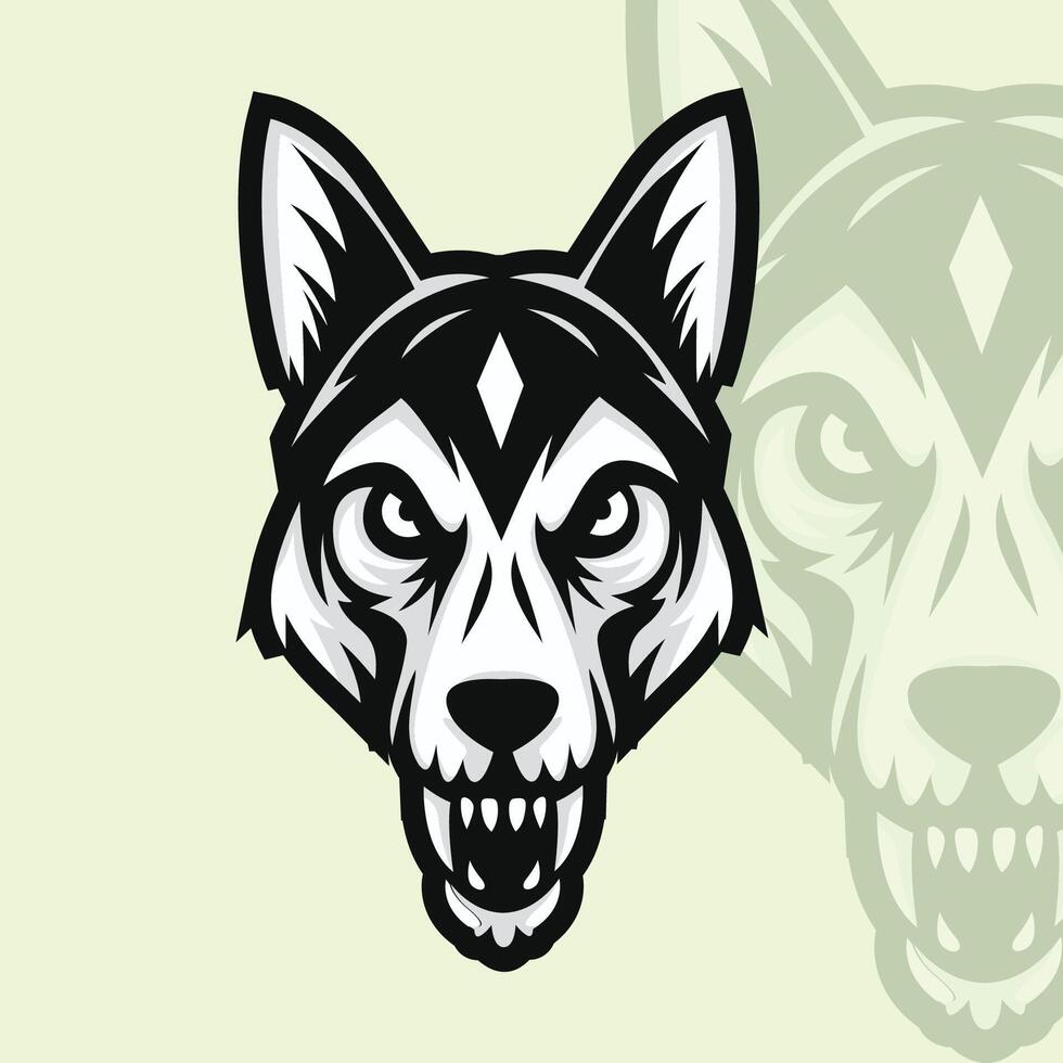 wolf hoofd mascotte vector illustraties