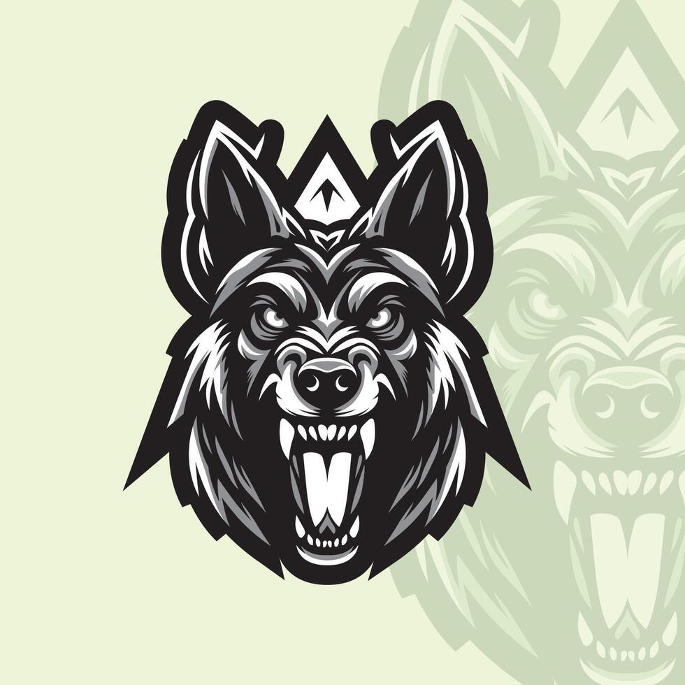 wolf hoofd mascotte vector illustraties