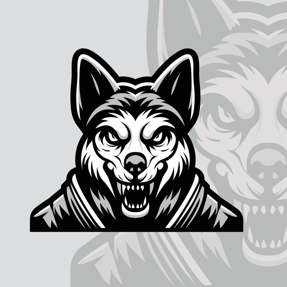 wolf hoofd mascotte vector illustraties