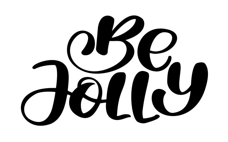 Word heel Jolly kalligrafie belettering Kerst mis zin geschreven in een cirkel. Hand getrokken letters. vector tekst voor ontwerp wenskaarten foto overlays