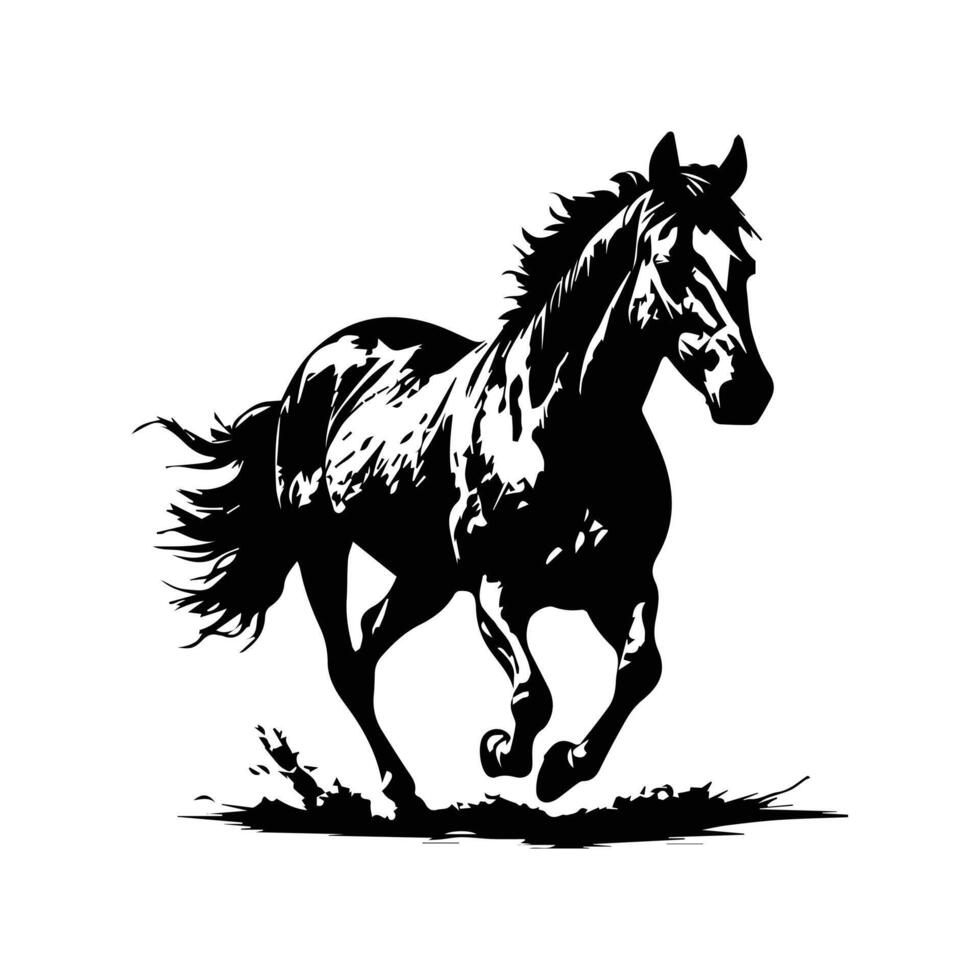 paard silhouet dier zwart paarden grafisch vector illustratie