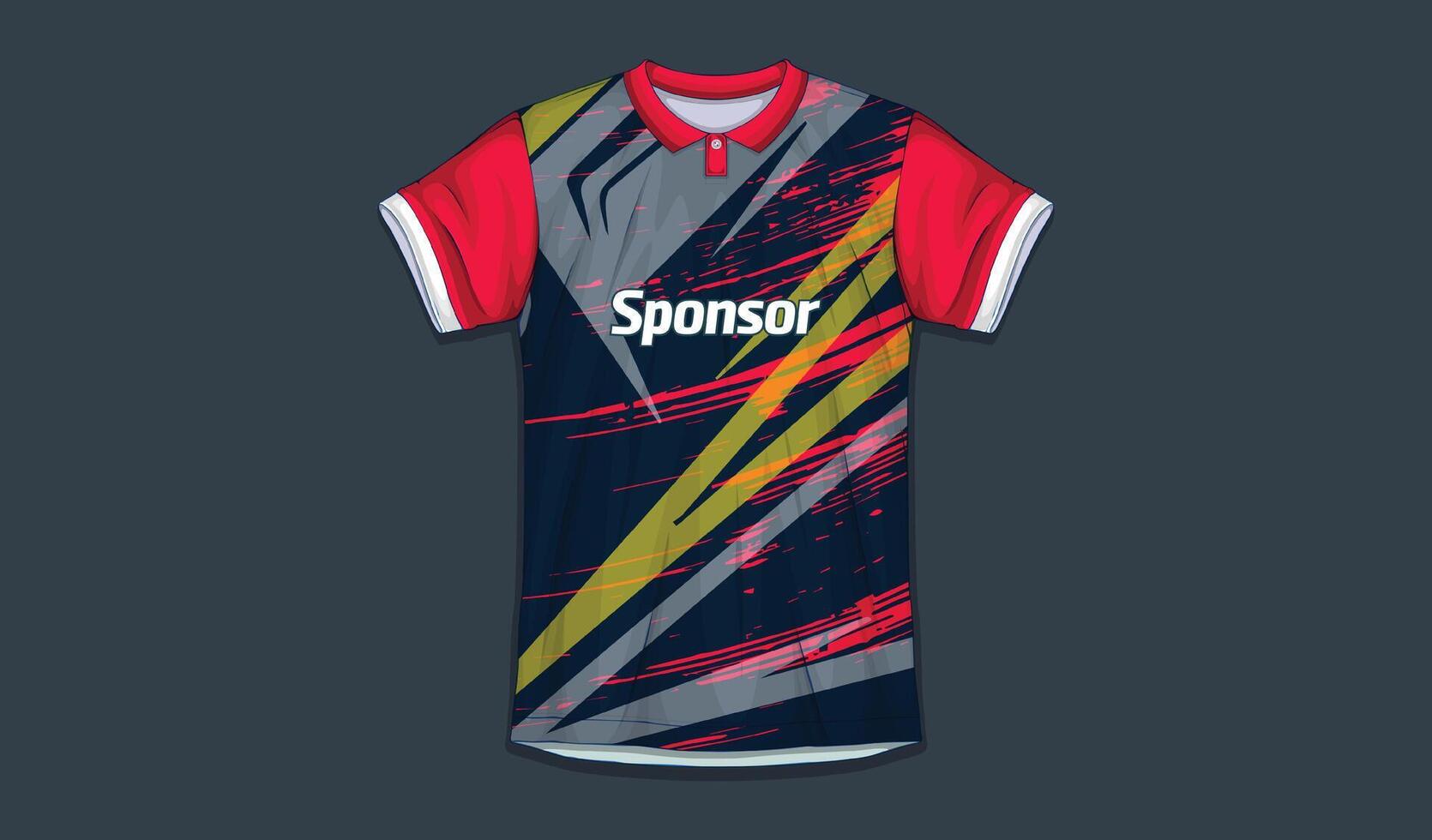 modern t overhemd Jersey ontwerp geschikt voor sport, racen, voetbal, gaming en e sport- vector