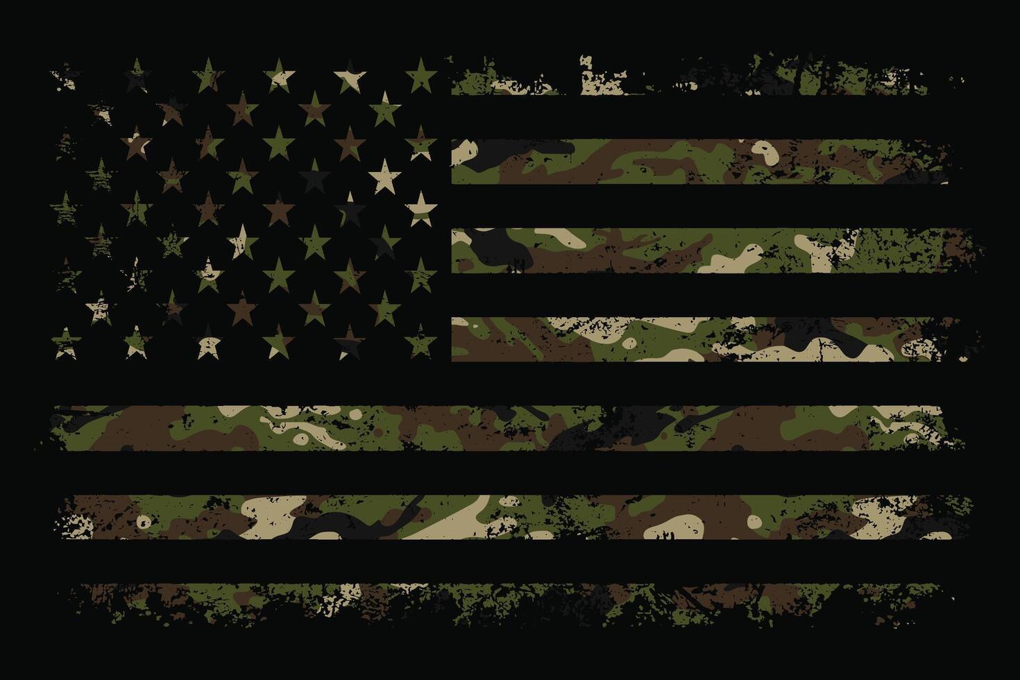 Amerikaans vlag met woestijn camouflage vector