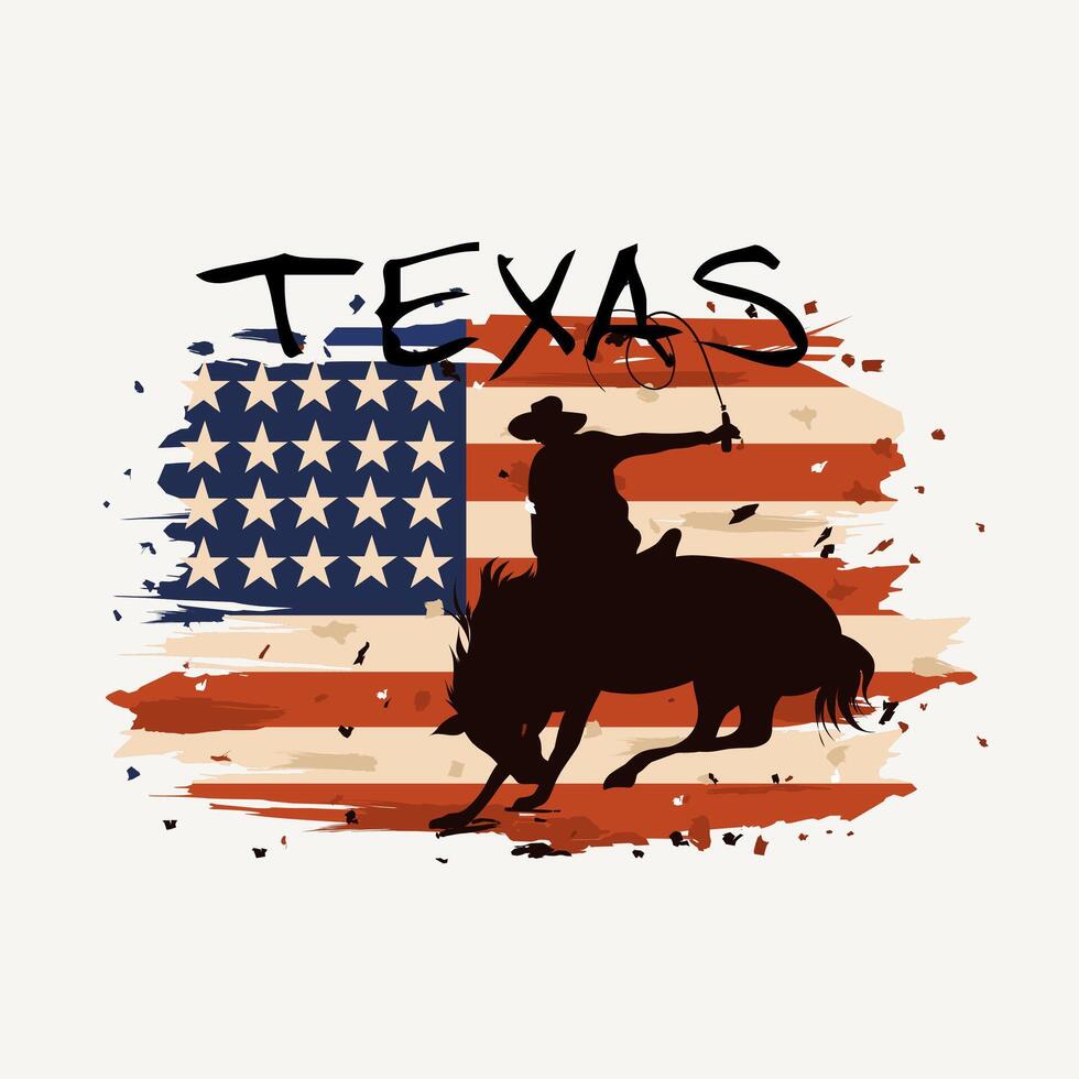 vector van Texas cowboy in vintage, grunge stijl perfect voor afdrukken, kleding, enz