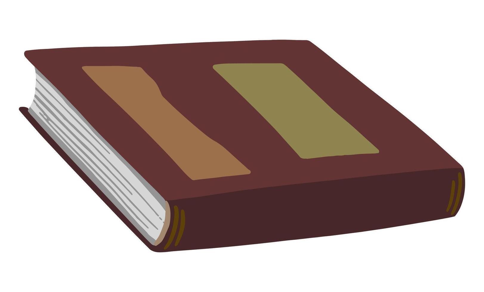 gemakkelijk Gesloten boek. teken van bibliotheek, lezing. hand- getrokken vector illustratie. tekenfilm stijl clip art geïsoleerd Aan wit achtergrond. gekleurde single element voor ontwerp, afdrukken, sticker, kaart, logo, decor.