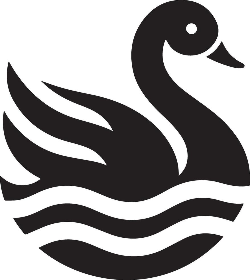 zwaan logo vector icoon, vlak symbool, zwart kleur silhouet, wit achtergrond 26