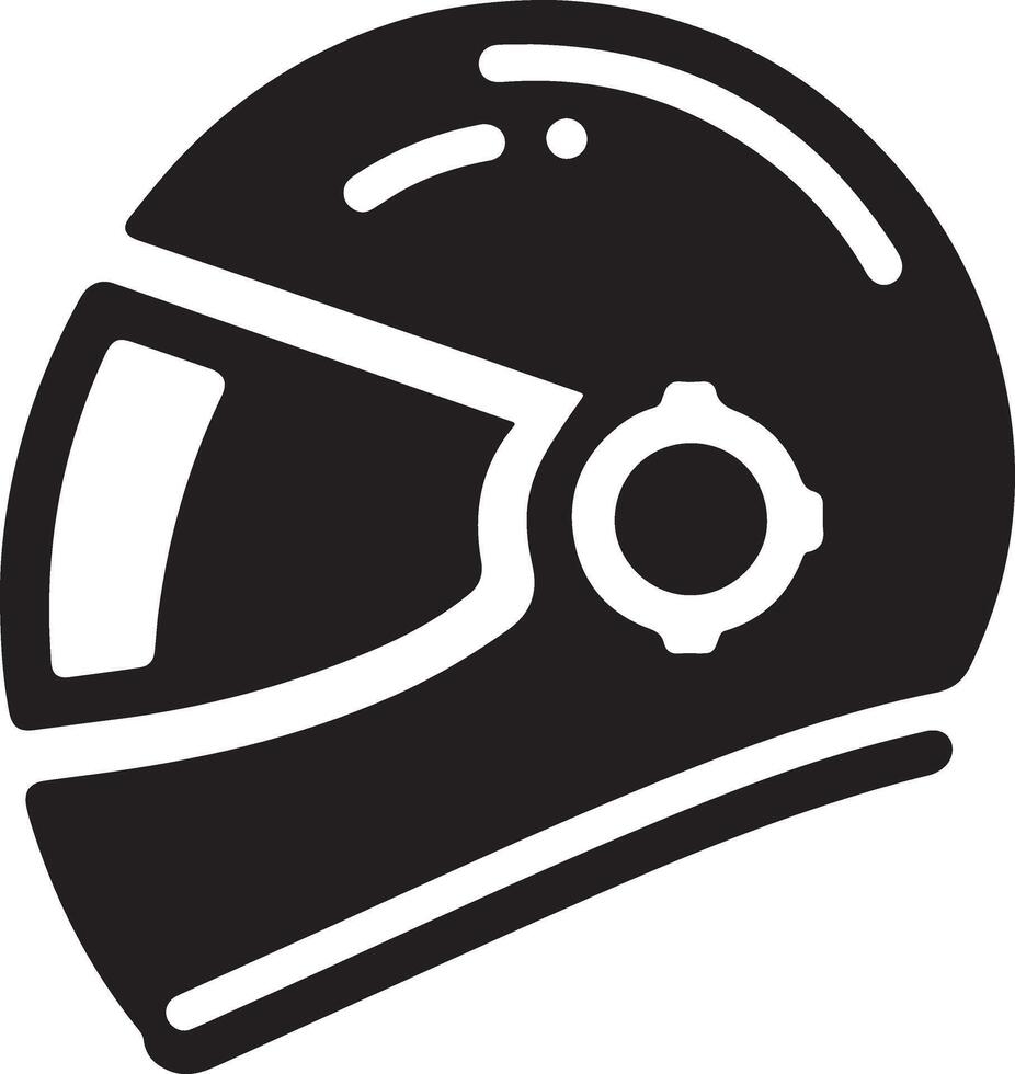 minimaal motorfiets helm icoon, zwart kleur vector silhouet, wit achtergrond 4