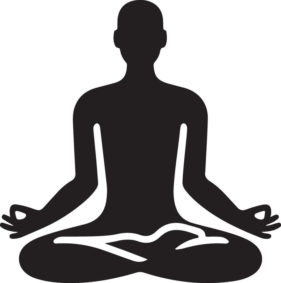 minimaal Mens aan het doen yoga icoon zwart kleur, clip art, symbool, silhouet 4 vector