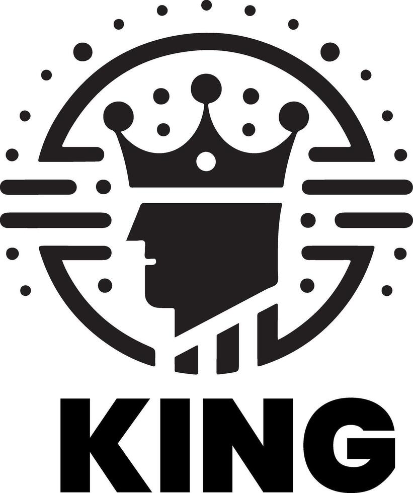 minimaal koning merk logo concept, zwart kleur silhouet, wit achtergrond 27 vector