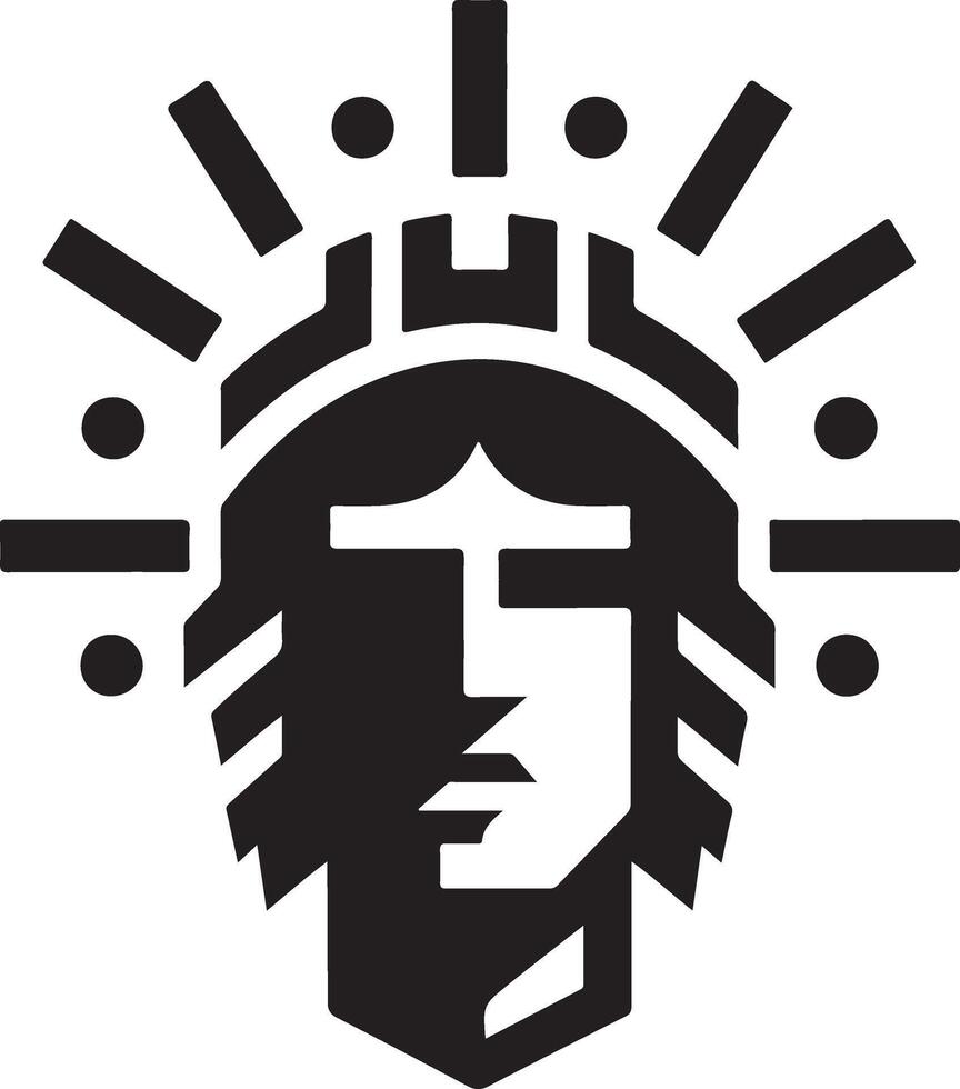 minimaal koning merk logo concept, zwart kleur silhouet, wit achtergrond 9 vector