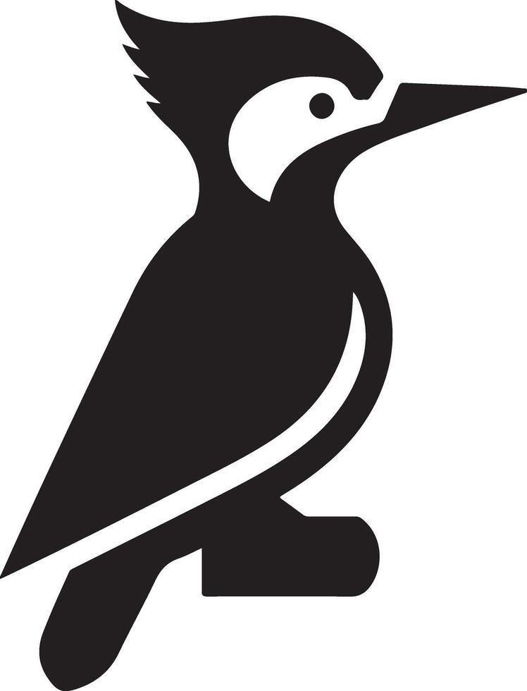spechten vogel logo concept, zwart kleur silhouet, wit achtergrond 7 vector