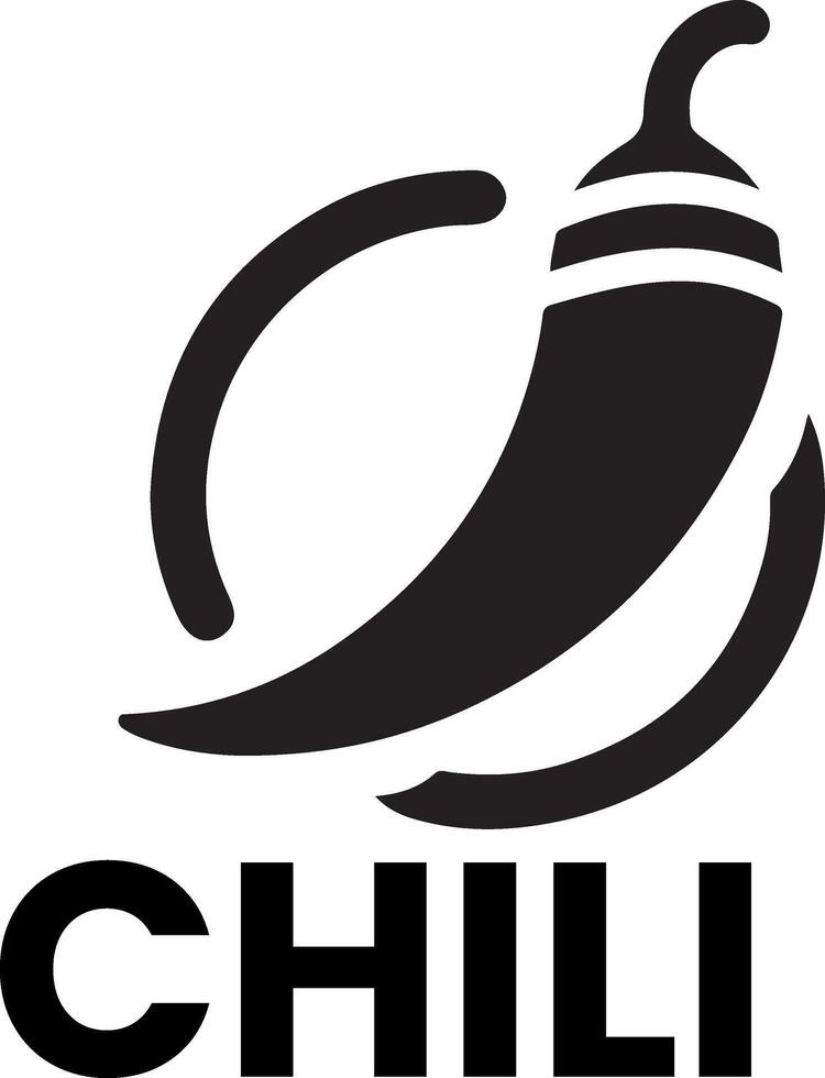 minimaal Chili merk logo concept zwart kleur silhouet, wit achtergrond 16 vector