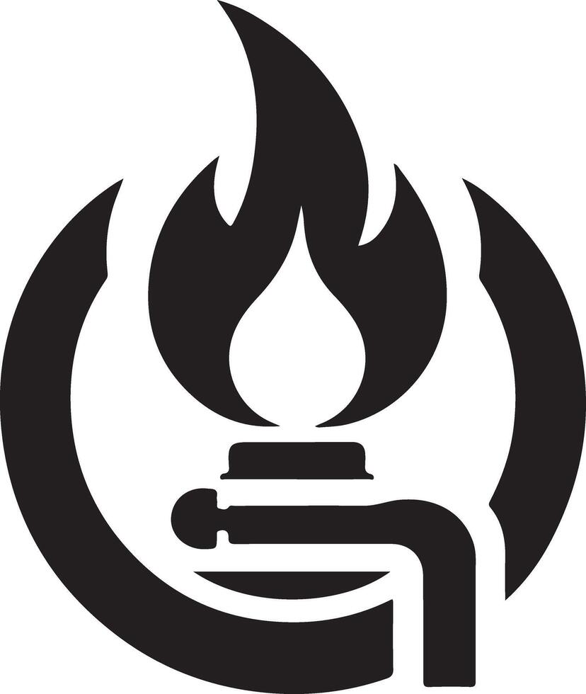 minimaal gas- brander logo concept vector zwart kleur silhouet, wit achtergrond 12