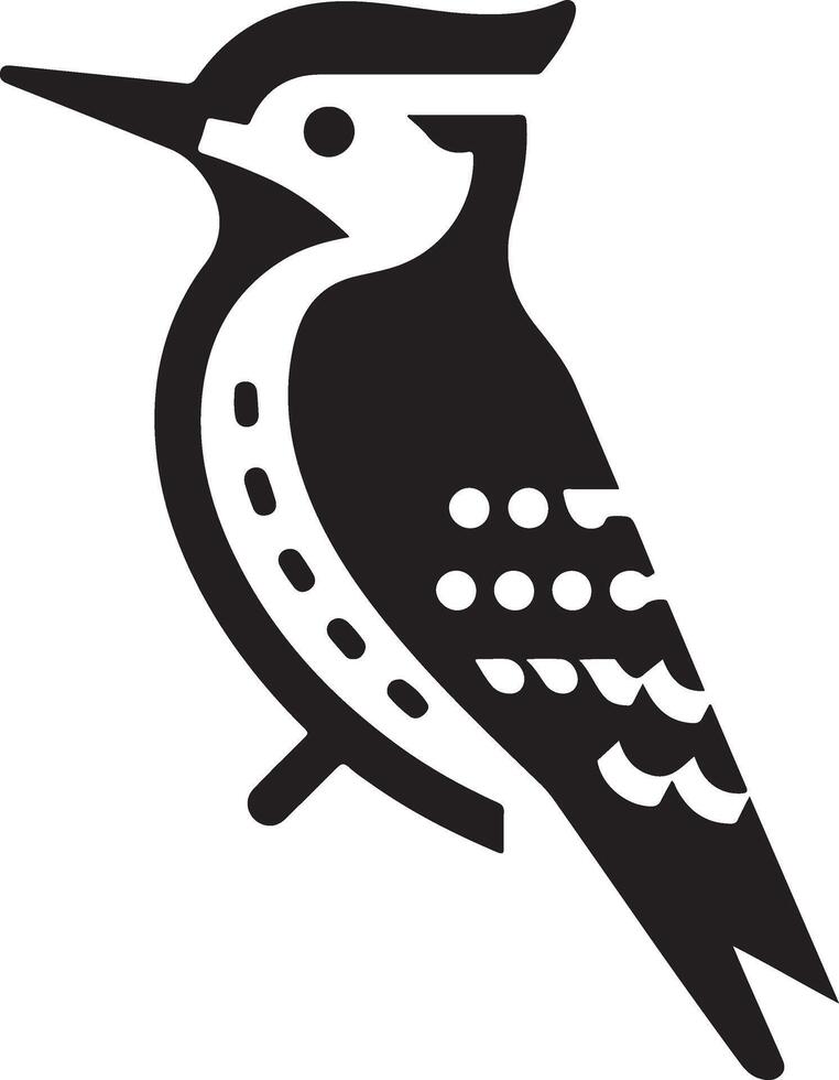 spechten vogel logo concept, zwart kleur silhouet, wit achtergrond 5 vector