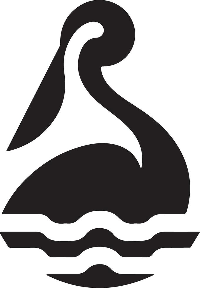 minimaal pelikaan vector icoon, vlak symbool, zwart kleur silhouet, wit achtergrond 28