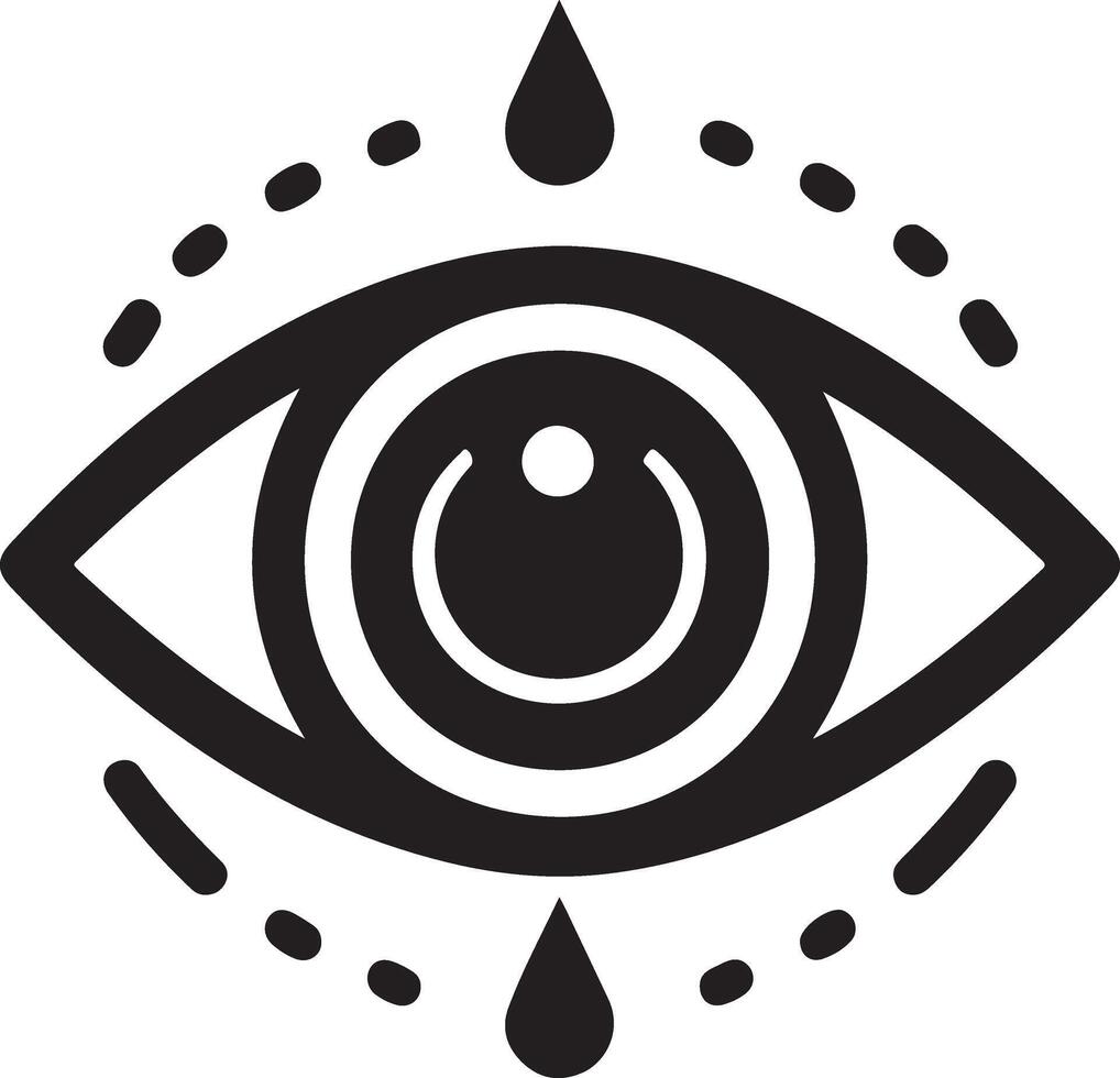 minimaal oog zorg logo vector icoon, vlak symbool, zwart kleur silhouet, wit achtergrond 10