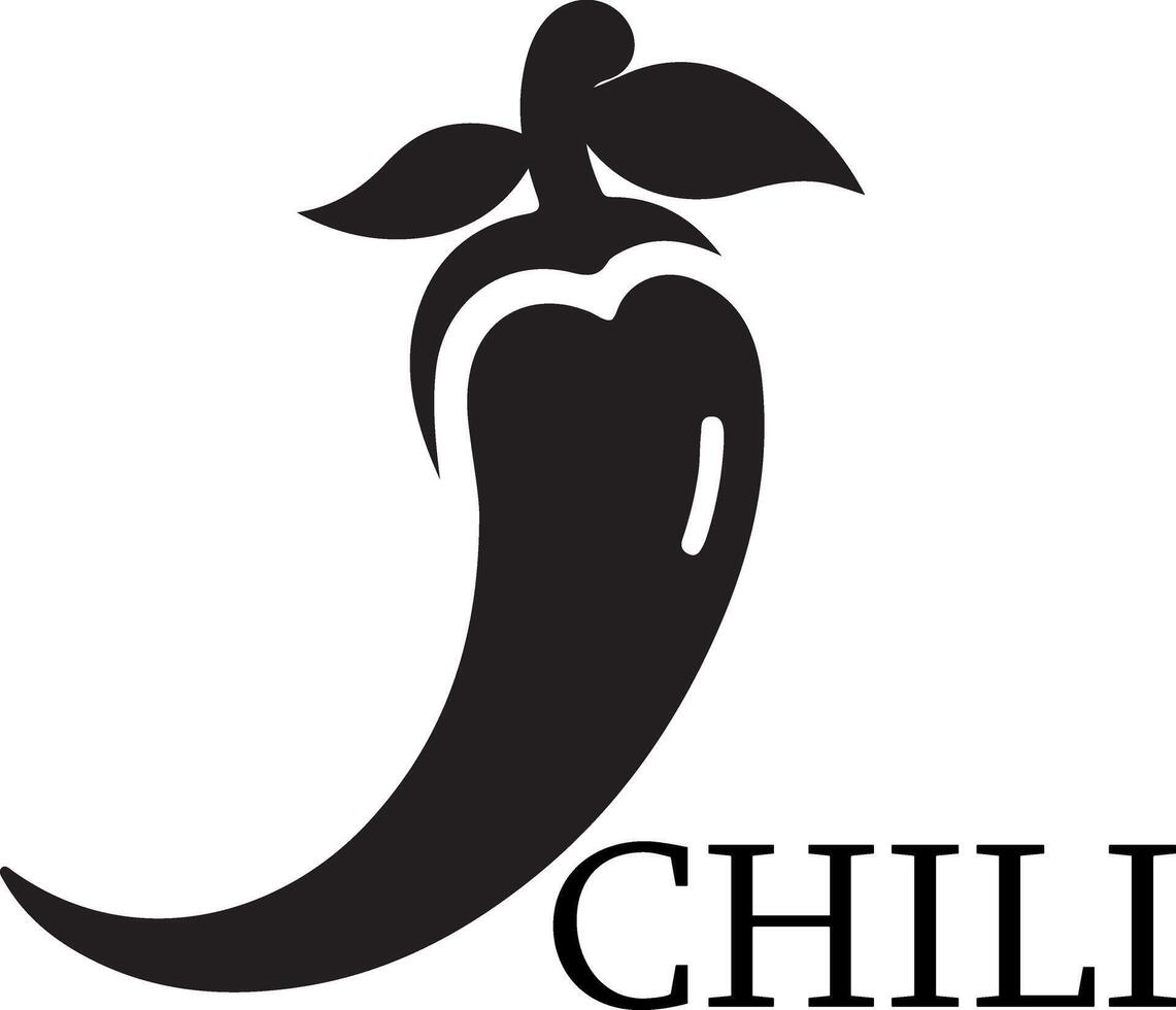 minimaal Chili merk logo concept zwart kleur silhouet, wit achtergrond 6 vector