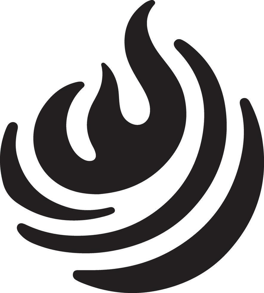 minimaal brand vlam logo horizontaal stromen teken vector icoon silhouet, wit achtergrond 13