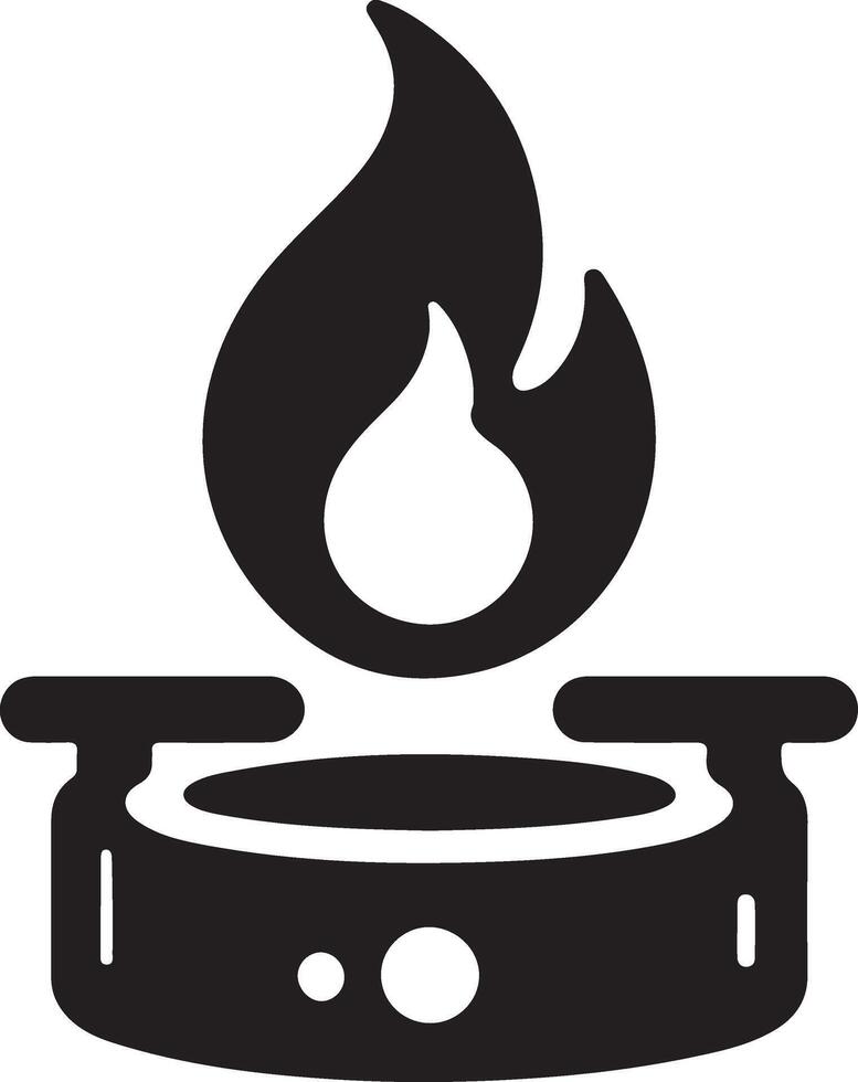 minimaal gas- brander logo concept vector zwart kleur silhouet, wit achtergrond 4