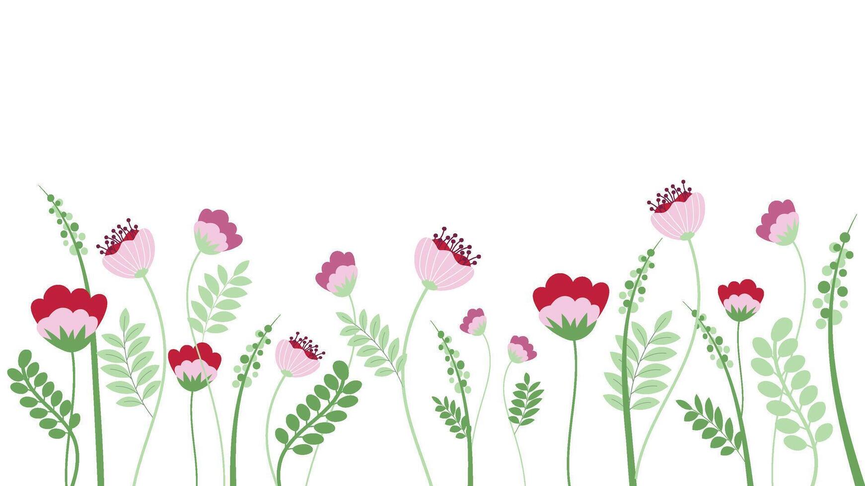 abstract bloem tuin achtergrond vector ontwerp bloemen kader grens