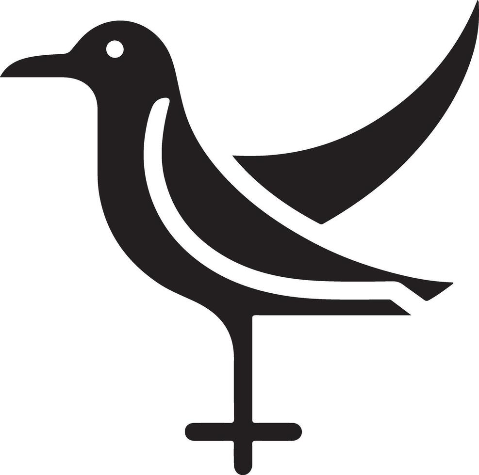 minimaal zeemeeuw vector icoon, vlak symbool, zwart kleur silhouet, wit achtergrond 31