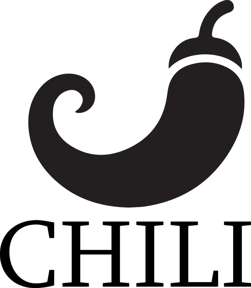 minimaal Chili merk logo concept zwart kleur silhouet, wit achtergrond 3 vector