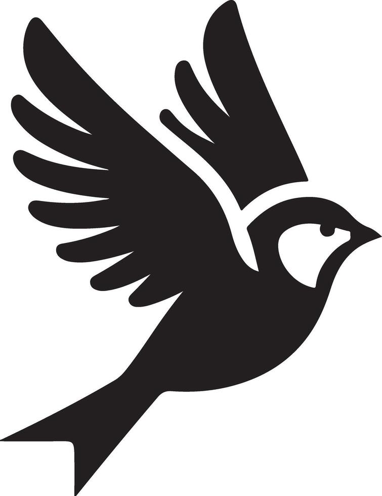 vink vogel logo concept, zwart kleur silhouet, wit achtergrond 10 vector