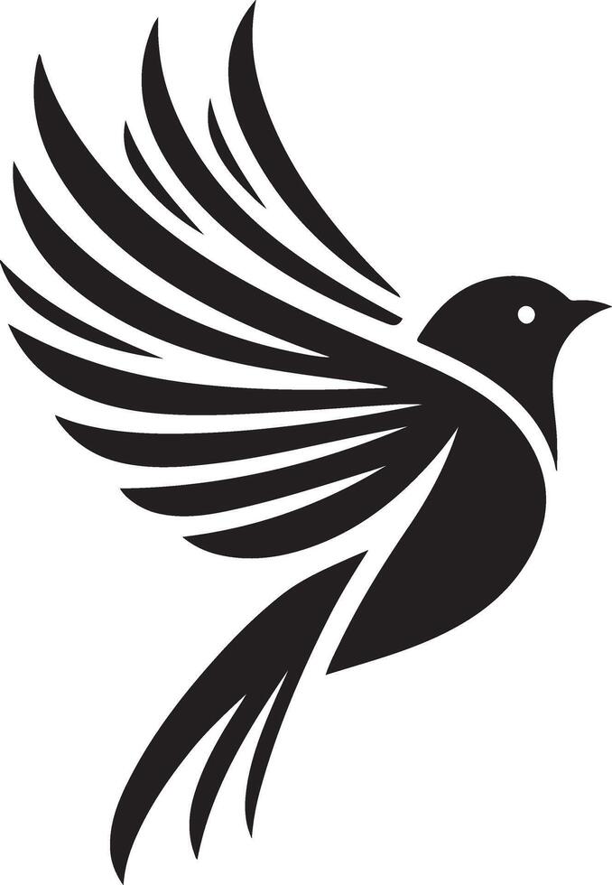 vink vogel logo concept, zwart kleur silhouet, wit achtergrond vector
