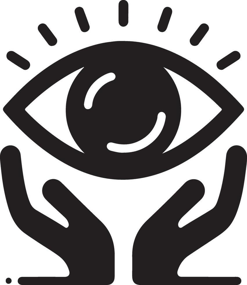 minimaal oog zorg logo vector icoon, vlak symbool, zwart kleur silhouet, wit achtergrond 4