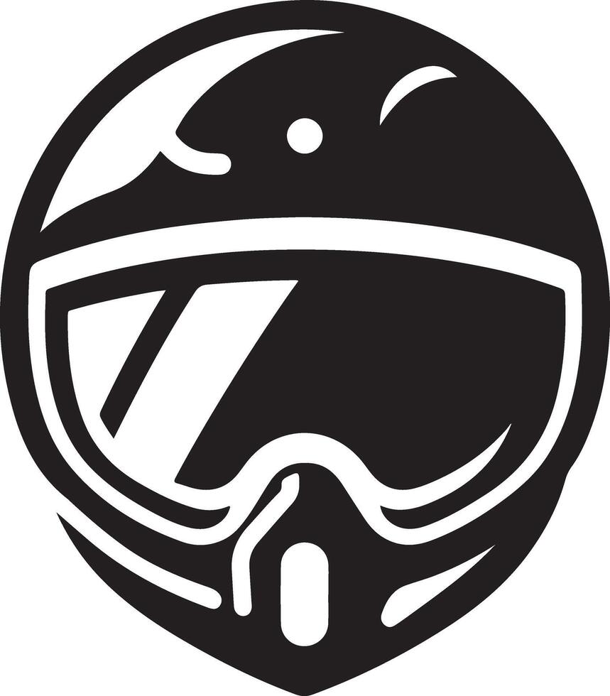 minimaal motorfiets helm icoon, zwart kleur vector silhouet, wit achtergrond 23