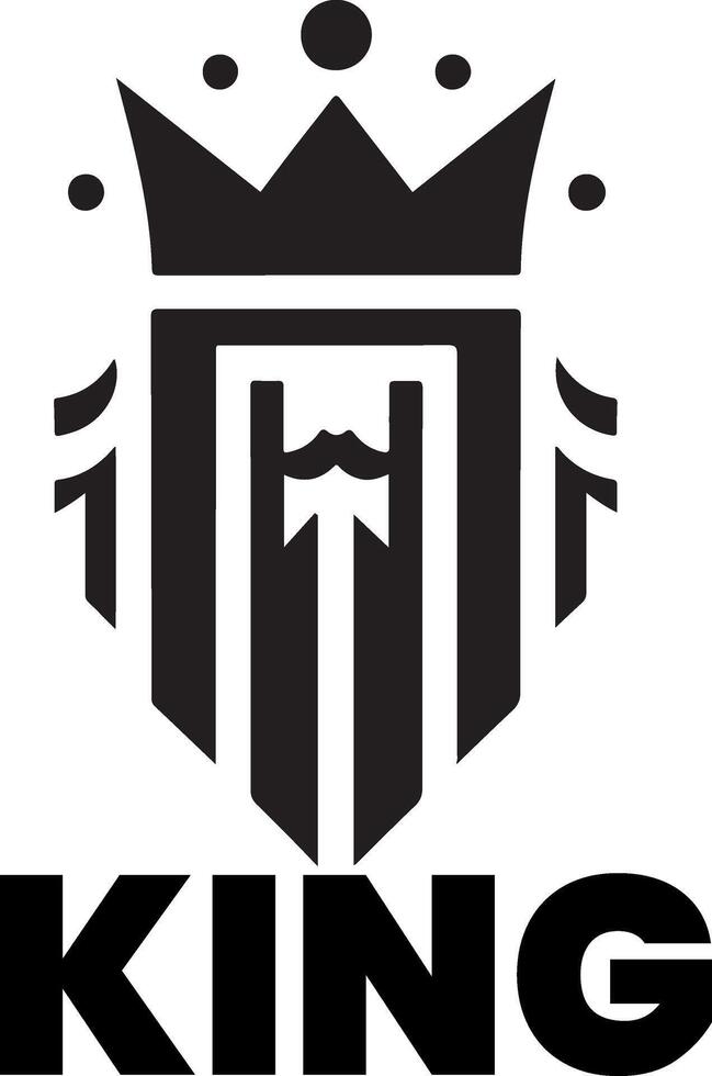 minimaal koning merk logo concept, zwart kleur silhouet, wit achtergrond 19 vector