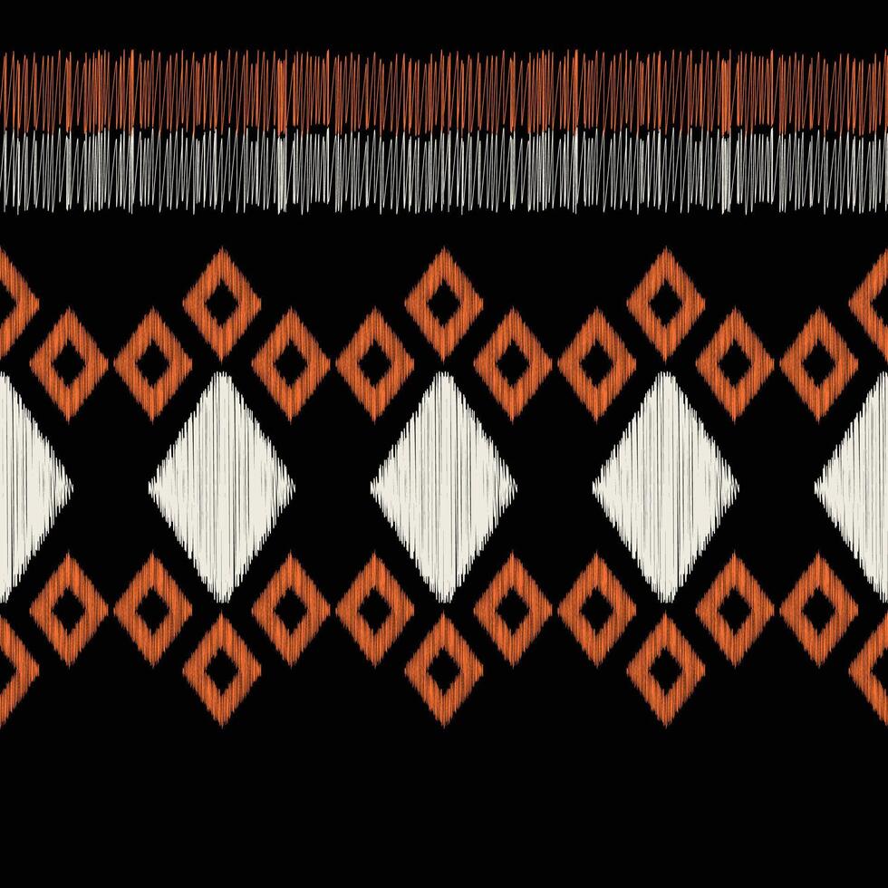 traditioneel etnisch ikat motief kleding stof achtergrond patroon meetkundig .Afrikaanse ikat borduurwerk etnisch oosters patroon zwart achtergrond behang. abstract,vector,illustratie.textuur,frame,decoratie. vector