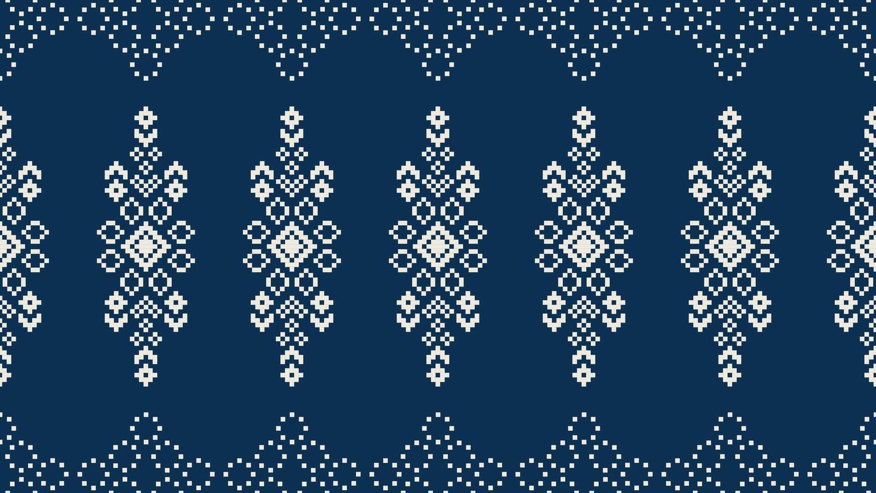 traditioneel etnisch motieven ikat meetkundig kleding stof patroon kruis steek.ikat borduurwerk etnisch oosters pixel marine blauw achtergrond. abstract,vector,illustratie. textuur, sjaal, decoratie, behang. vector