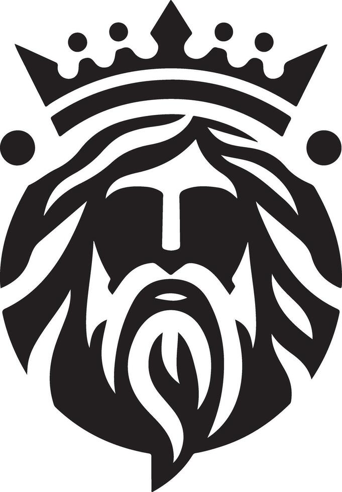 minimaal koning merk logo concept, zwart kleur silhouet, wit achtergrond 8 vector