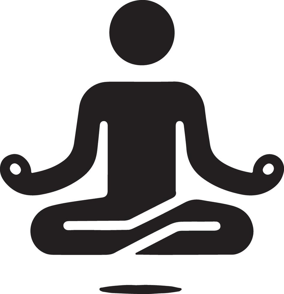 minimaal Mens aan het doen yoga icoon zwart kleur, clip art, symbool, silhouet 17 vector