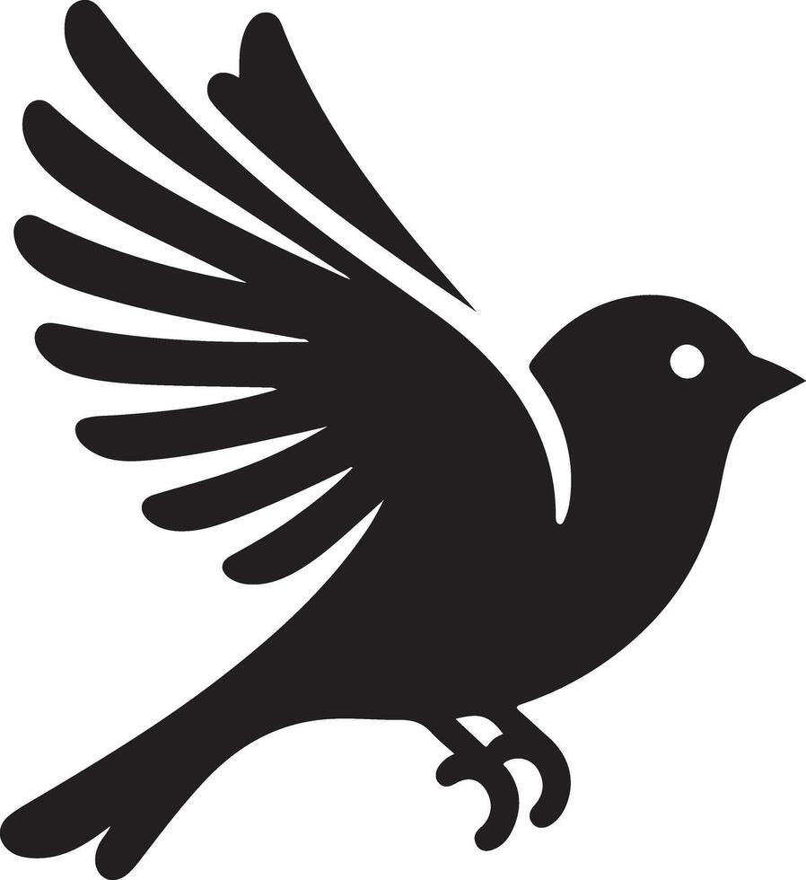 vink vogel logo concept, zwart kleur silhouet, wit achtergrond 3 vector