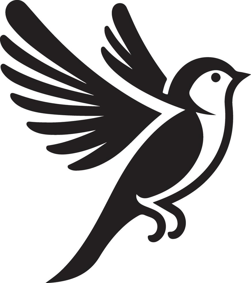 vink vogel logo concept, zwart kleur silhouet, wit achtergrond 13 vector